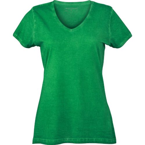 T-Shirt Style Boh?Mien Col V Femme Jn975 - Vert Foug?Re