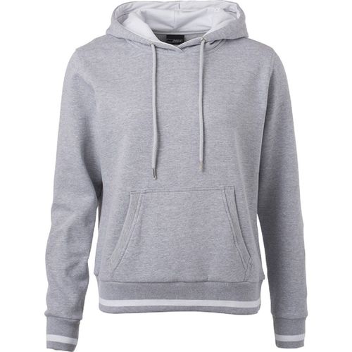 Sweat Shirt À Capuche Femme - Jn777 - Gris Chiné
