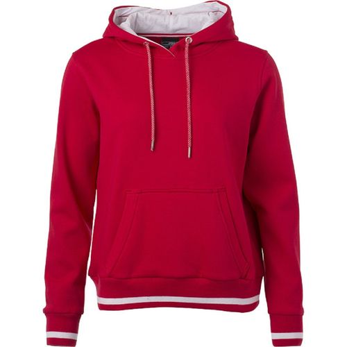 Sweat Shirt À Capuche Femme - Jn777 - Rouge