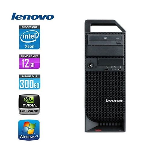 LENOVO THINKSTATION S20 XEON X3565 3.2GhzXeon-2 GHz 12 Go 300 Go Go DVD NVIDIA QUADRO 2000 Microsoft Windows 7 Professional 64-bit Edition Clavier+souris compatible AZERTY