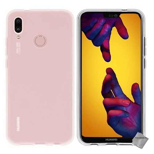 Housse Etui Coque Pochette Silicone Gel Fine Pour Huawei P20 Lite + Film Ecran - Blanc Transparent