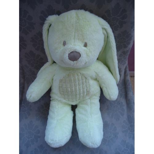 Lapin Vert En Peluche Grand 36 Cm Tex Baby