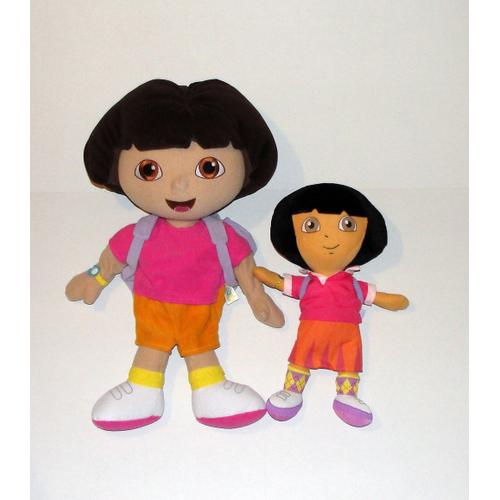 Dora L'Exploratrice 2 Peluches Ou Poupée De Chiffons 50cm Jemini Et 32cm Whitehouse