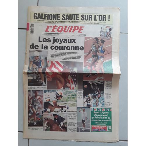 Journal L'Equipe 15628 - 3 Et 4 Aout 1996 - Jo Atlanta