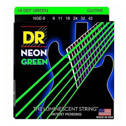 Jeu De Cordes Guitare Électrique Dr Neon Lite Vert Nge9 09-42