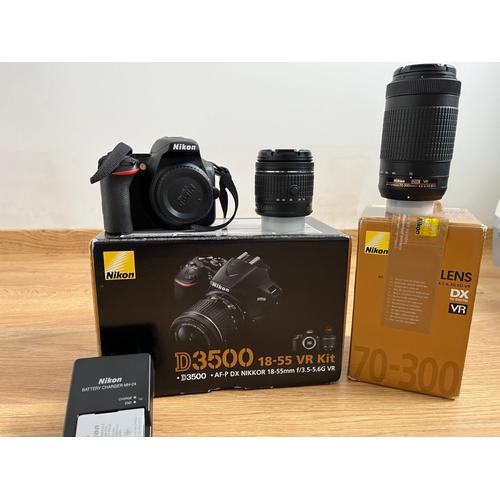 Nikon D3500 24 mpix + Objectif 18/55 + Objectif 70/300