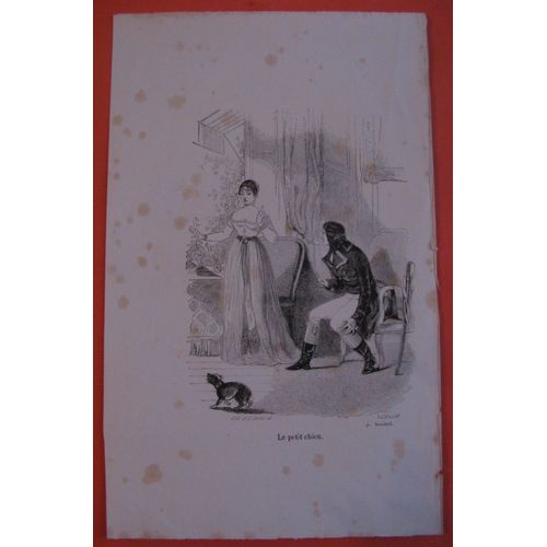 Gravure Ancienne Fin 19° Le Petit Chien D'après Jules David Graveur Verdeil