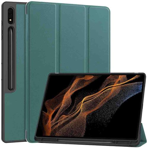 Juste De Tablette Magnétique En Cuir Tpu Avec Fente Pour Stylo Support À Rabat Lointain Mince Léger Samsung Galaxy Tab S9 Ultra 14.6 Pouces