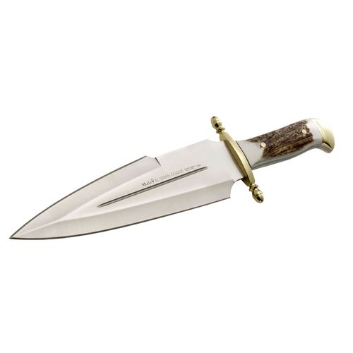 Couteau De Chasse Muela Grand-Duke Duke-25e, Grenouill?Re, Poignée De Corne De Cerf Et Feuille De Laiton Mova 25 Cm + Carte Cadeau Multi-Usages
