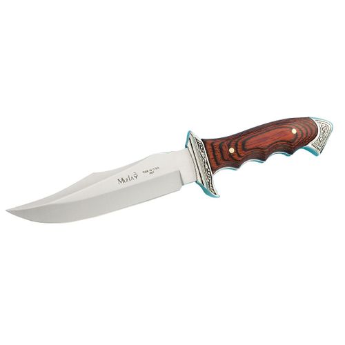 Couteau De Chasse Muela Venise 21733, L'argent Zamak, Corail Poignées Bois Pressé, 350g Multi-Usages + Carte Cadeau