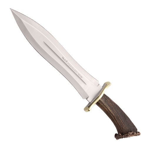 Couteau De Chasse Muela Podenquero Podenquero-S, Bois De Cerf Poing Avec Rosette En Laiton Et Poids 630 Grammes + Carte Cadeau Multi-Usages