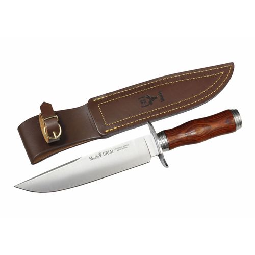 Couteau De Chasse Muela Urial Urial-19co, Poing Pressé Cocobolo Bois, Bouchon Et Croisillon Inoxydable + Carte Cadeau Multi-Usages