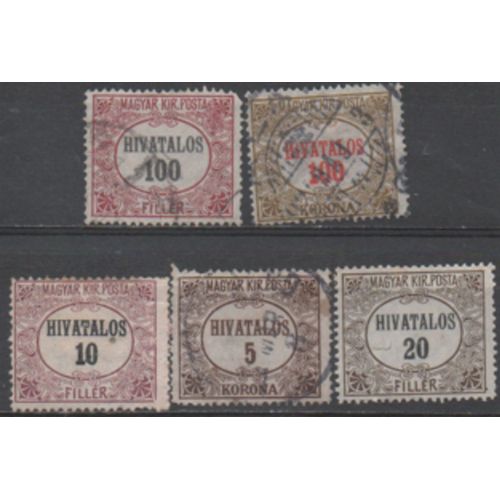 Hongrie: Lot De 5timbres De Service.
