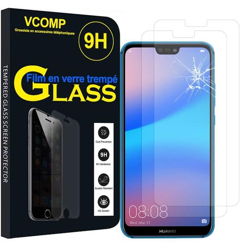 Lot / Pack De 2 Films Verre Trempé Pour Huawei P20 Lite/ Nova 3e 5.84" Protection D'écran