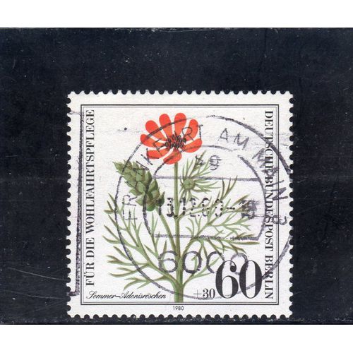 Timbre-Poste De Berlin Ouest (Fleur : Adonis Aestivalis)
