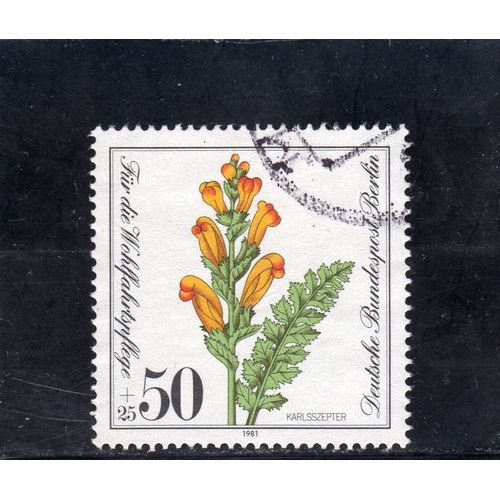 Timbre-Poste De Berlin Ouest (Plante Aquatique : Pedicularis Sceptrum-Carolinum)