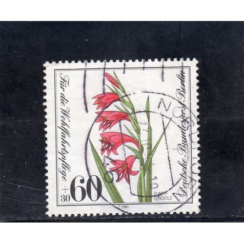 Timbre-Poste De Berlin Ouest (Plante Aquatique : Gladiolus Palustris)