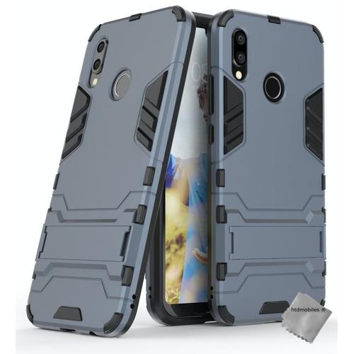 Housse Etui Coque Rigide Anti Choc Pour Huawei P20 Lite + Film Ecran - Bleu Fonce