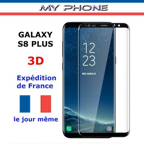 Verre Trempé Samsung Galaxy S8 Plus Noir Vitre Protection Ecran Intégrale 3d - Film Total