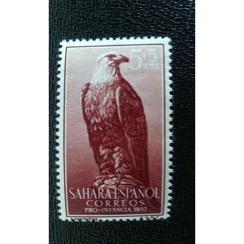 Timbre Sahara Espagnol Yt 126 1957 Aigle Royal (Aquila Chrysaetos)