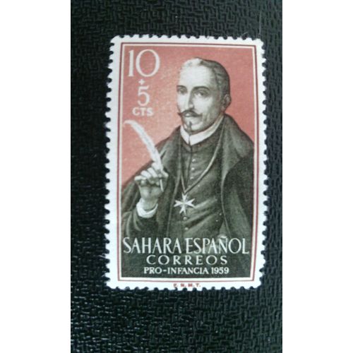 Timbre Sahara Espagnol Yt 143 1959 Pour Les Jeunes - Lope De Vega
