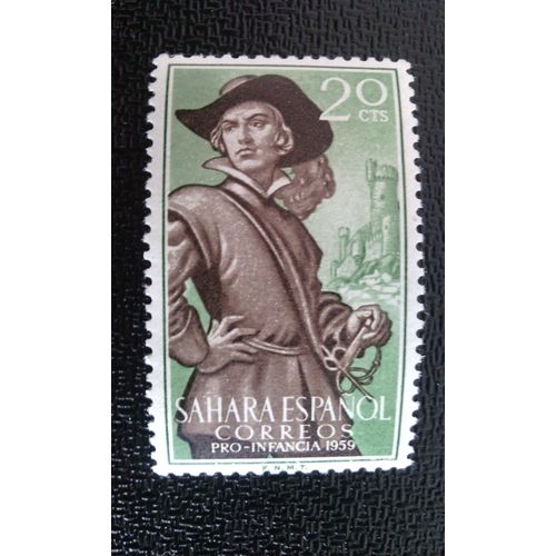 Timbre Sahara Espagnol Yt 145 1959 Pour Les Jeunes - Lope De Vega