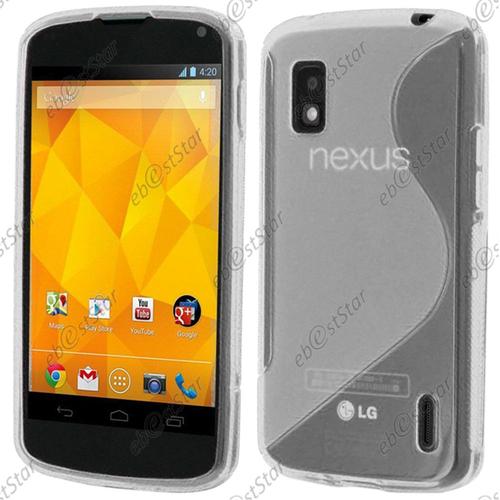 Ebeststar ® Pour Lg Nexus 4 E960 - Housse Etui Coque Silicone Gel Motif S-Line Protection Souple, Couleur Transparent [Dimensions Precises De Votre Appareil : 133.9 X 68.7 X 9.1 Mm, Écran 4.7'']