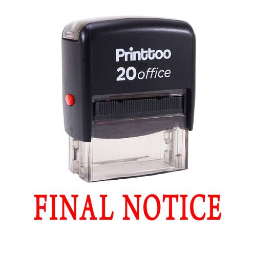 Printtoo Personnalisée Stamp Final Avis Auto Encrage Rubber Stamp Stationary Office -Rouge