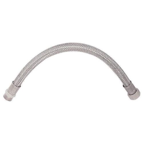 SOMATHERM Flexible Sanitaire en Inox ACS DN8 - Débit Standard - L 50cm - Mâle droit 1/2 - Femelle droit - Ecrou Tournant 3/8