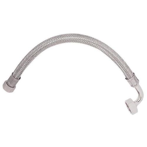 SOMATHERM Flexible Sanitaire en Inox ACS DN10 - Débit Optimisé - L 100cm - Femelle droit - Ecrou Tournant 1/2 - Femelle coudé