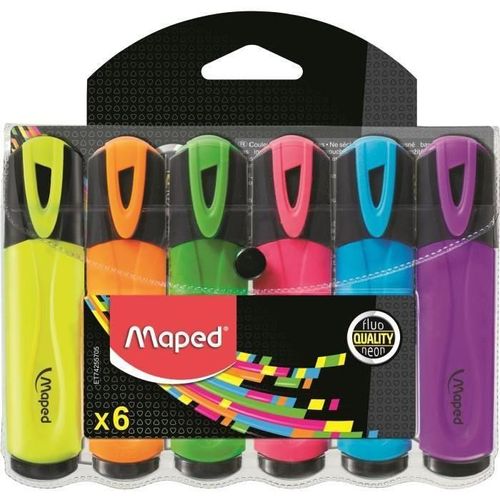 Maped Pochette De 5 Surligneurs Peps Fluo - Couleur Assorties