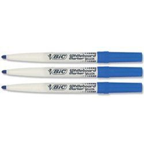 Bic - Velleda - Feutre Effaçable À  Sec Pour Tableau Blanc - Pointe Ogive - Encre Cétone Bleu - Lot De 12