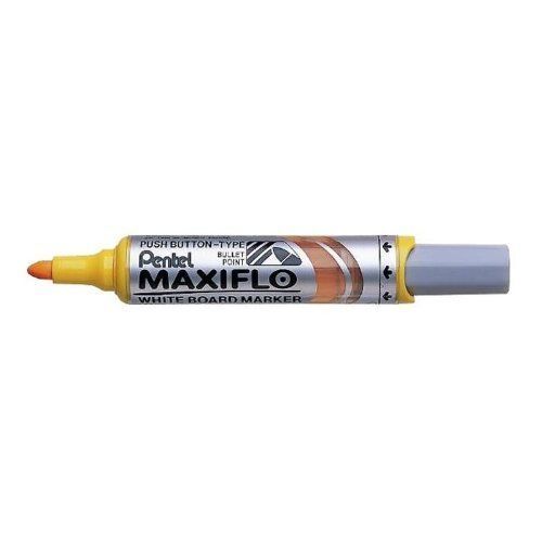 Pentel Maxiflo Lot De 12 Marqeurs Pour Tableau Blanc Pointe Biseautée Jaune