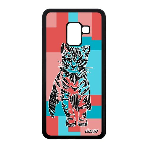 Coque Chat Samsung A8 2018 Silicone Geometrique Tribal Antichoc Rose Cube Samsung Galaxy A8 2018
