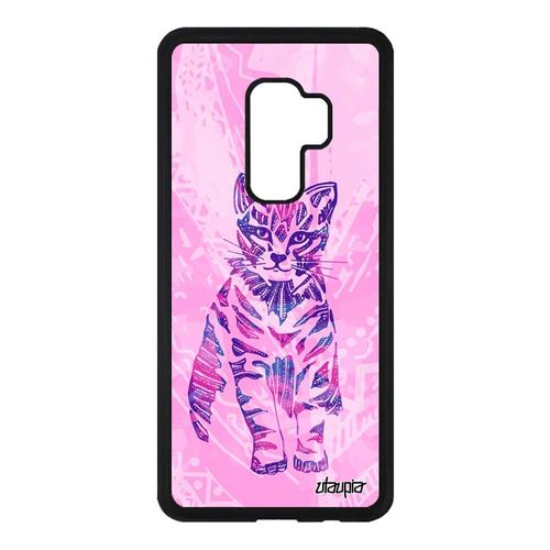 Coque Pour Samsung S9 Plus Silicone Chat Chaton Matou Violet Ethnique De Samsung Galaxy S9 Plus