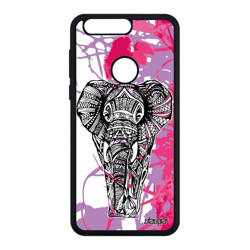 Coque Elephant Honor 8 Silicone Sagesse Graphique De Protection Feuilles Rose En