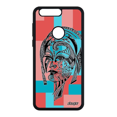 Coque Femme Honor 8 Silicone Rose Metal Housse Graphique Dessin Cube Fee Florale