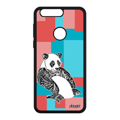 Coque Panda Honor 8 Silicone Alu Femme Rose Tribal Ecologie Graphique Azteque En