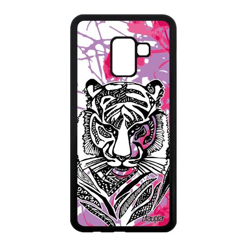 Coque Pour A8 2018 Silicone Tigre 4g Animal Rose Fantaisie Nature Samsung Galaxy A8 2018