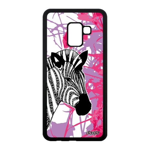 Coque Silicone Zebre Pour Galaxy A8 2018 Rose Animal Tanzanie Fleur Swag Samsung Galaxy A8 2018