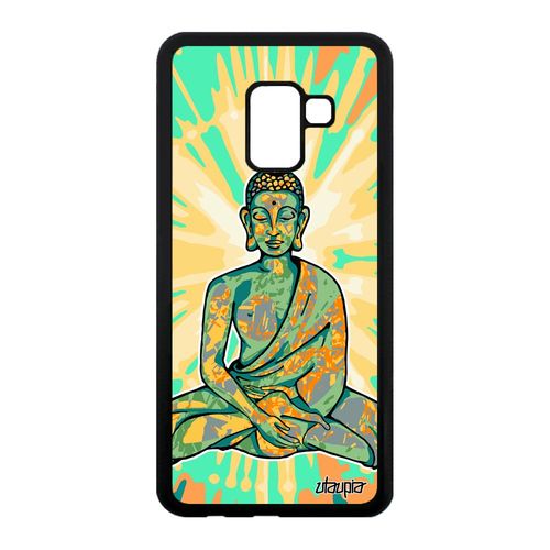 Coque Galaxy A8 2018 Silicone Bouddha Mobile Zen Telephone Vert Portable Samsung Galaxy A8 2018