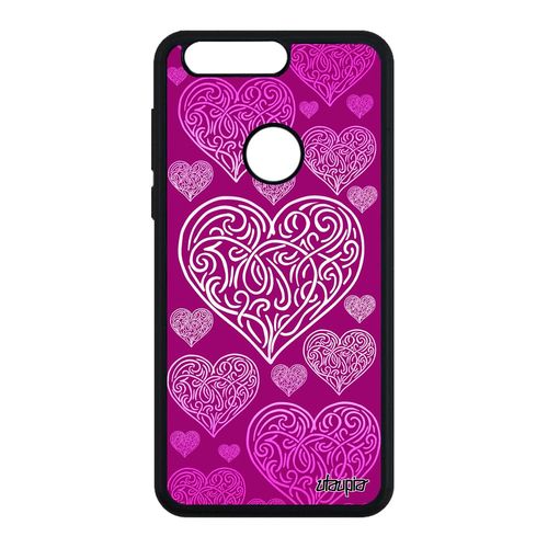 Coque Honor 8 Silicone C¿Ur Fille Dessin Case Symbole Souple Rose Telephone Love