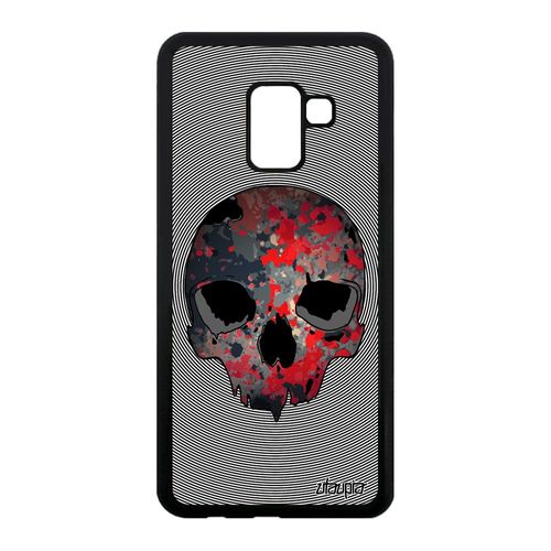 Coque A8 2018 Silicone Tete De Mort Noir Tatouage Pirate Peinture Samsung Galaxy A8 2018