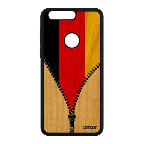 Coque Silicone Honor 8 Bois Drapeau Allemagne Allemand Huawei Foot Football Etui