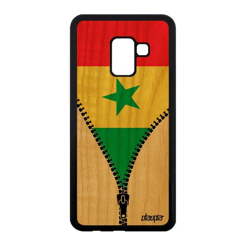 Coque Drapeau Senegal Senegalais Pour A8 2018 Bois Silicone Foot Samsung Galaxy A8 2018