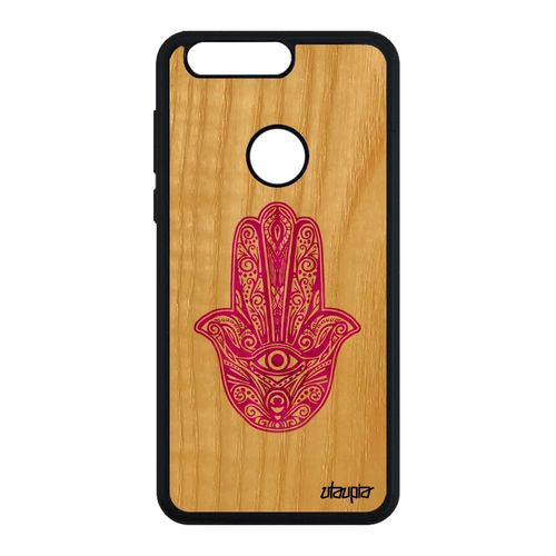 Coque Main De Fatma Honor 8 Bois Silicone Souple Telephone Fatima Swag Rose ¿Il