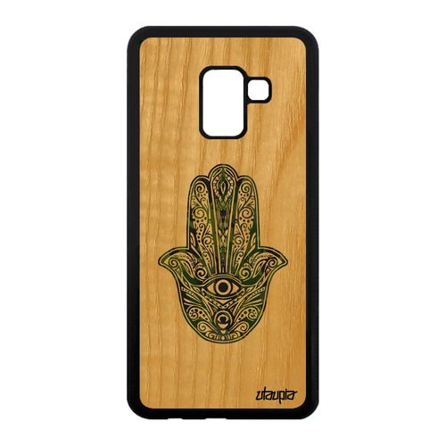 Coque Main De Fatma A8 2018 Bois Silicone Symbole Il Housse Vert Samsung Galaxy A8 2018