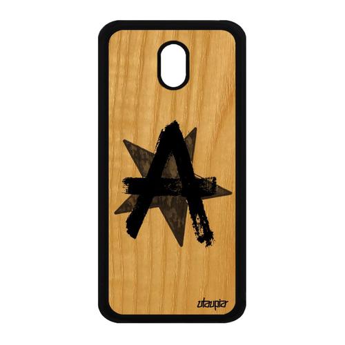 Coque Pour Samsung Galaxy J3 2017 Bois Silicone Anarchie Punk Urbain Peinture De