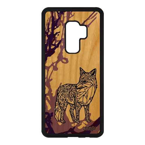 Coque Bois Pour Samsung S9 Plus Silicone Renard Azteque Dessin Violet 4g Samsung Galaxy S9 Plus