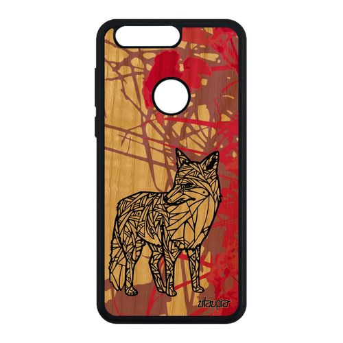 Coque Silicone Pour Honor 8 Bois Renard Tribal Rose Coloré Ethnique Goupil Etui
